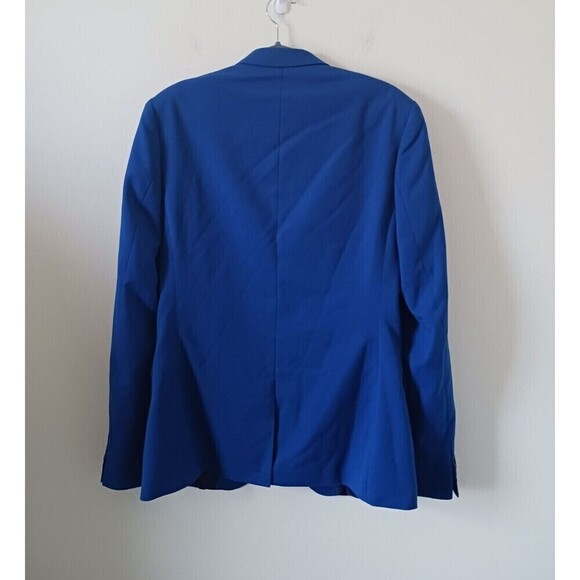 Asos Mens Blazer Jacket One Button Front Long Sleeve Blue Size 42 Tall XLong - Picture 2 of 6